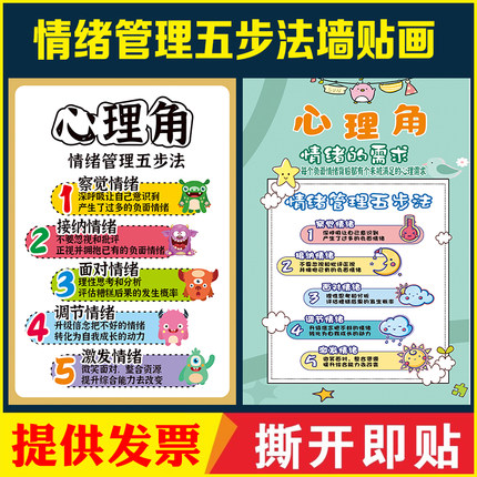 班级心理角布置小学生幼儿园教室心理健康装饰疏导挂图文化墙贴