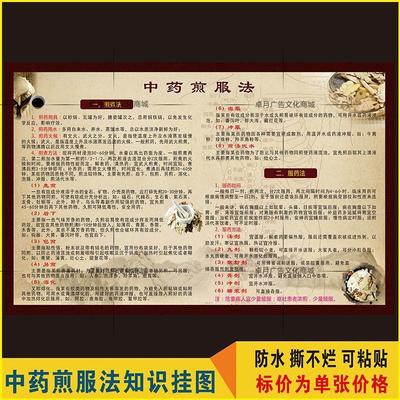 中医中药煎服法熬煎注意事项禁忌养生知识宣传挂图海报展板墙贴画