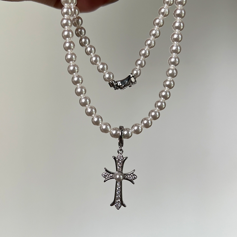 纯银万能扣吊坠十字架施家珠项链