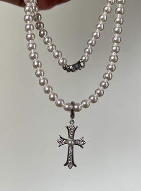 纯银万能扣吊坠十字架施家珠项链