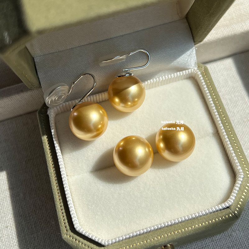 南阳金珠施家珍珠耳钉925经典女