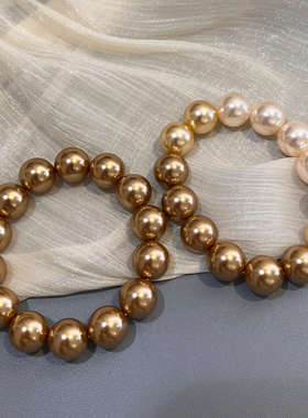 渐变浓郁南阳金色珍珠手链