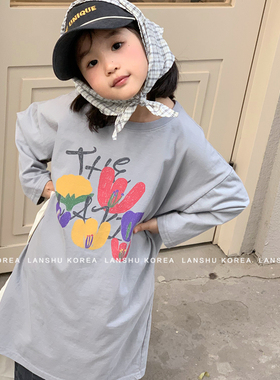 现货【Navi】懒鼠韩国童装26春款女童晕染彩绘ins花朵长款连衣裙