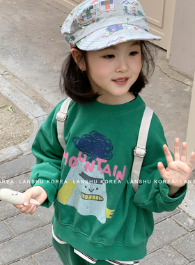 现货【Navi】懒鼠韩国童装26春款中大童俏皮可爱印花时髦圆领卫衣