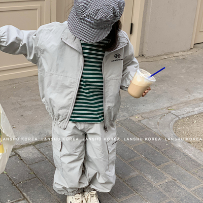 现货【Navi】懒鼠韩国童装26春款中大童利落帅气口袋工装风休闲裤