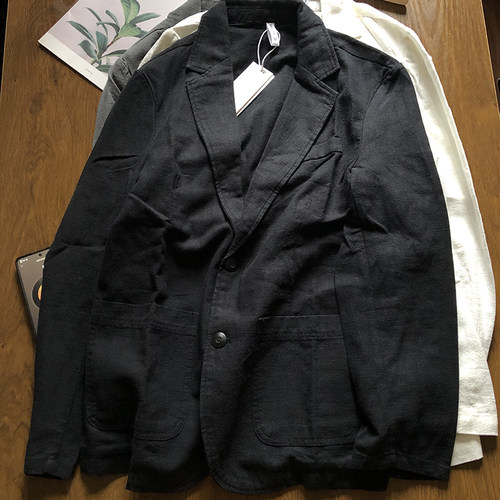 快来 超划算 苎麻新品  日系男士春装秋装棉麻休闲西装小西服上衣