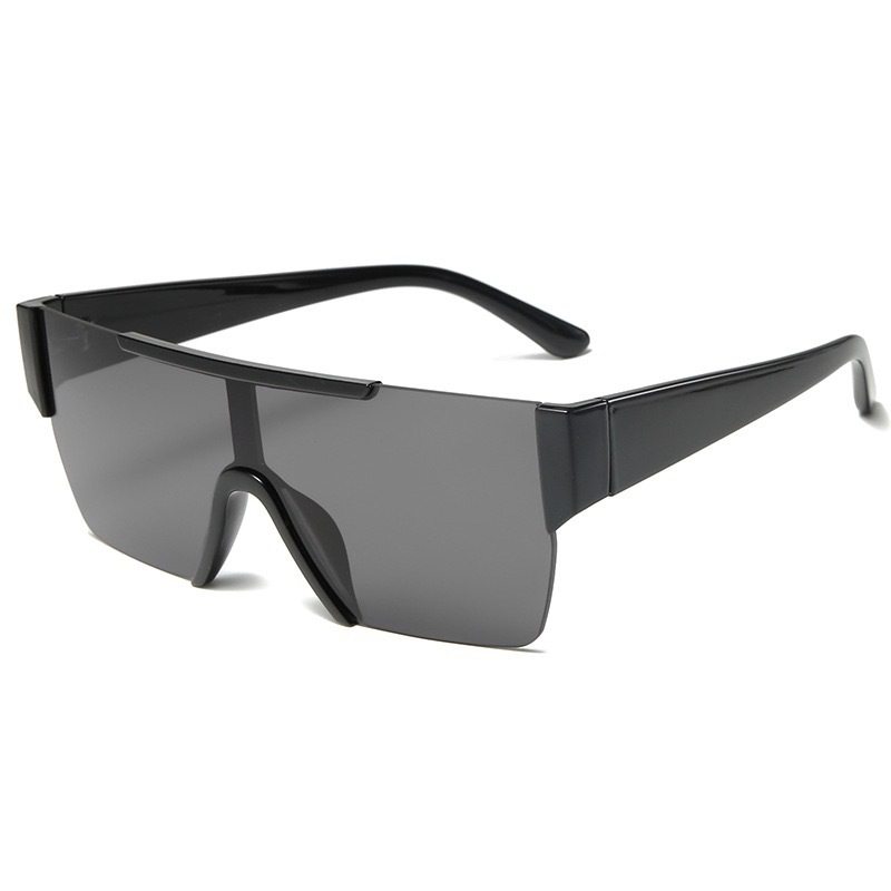 新款跨境连体片大框太阳镜 欧美潮流INS走秀款渐变色男女款镜