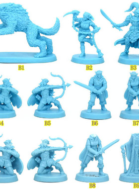L2库 魔戒类魔幻桌游模型 黑色蓝色怪物战士恶狼兽人