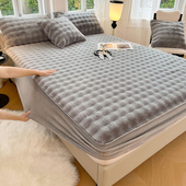 新款 兔毛绒床笠水晶绒床垫保护套牛奶绒床垫套