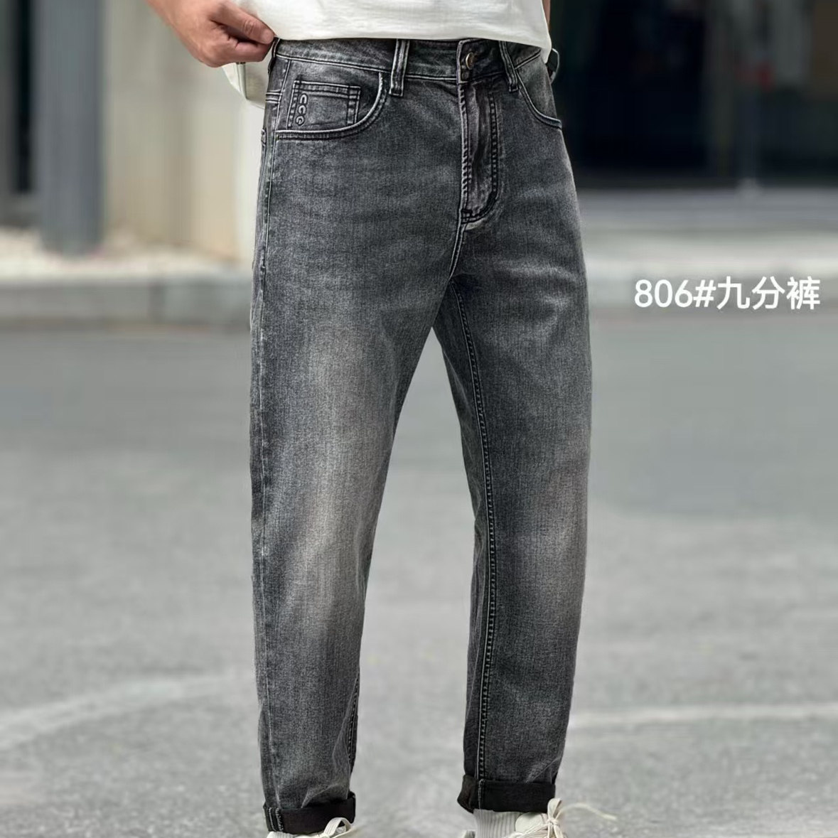 2025新款男士浅蓝牛仔裤