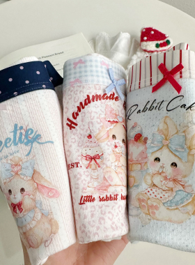 春新品呼吸棉甜系少女豹纹女内裤加长裆10A抑菌A类棉中腰舒适透气