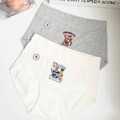 高腰纯棉纯棉内裤女探路猫