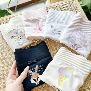 探路猫 简约莫代尔无痕中高腰女内裤7A抑菌加长底裆高弹舒适透气