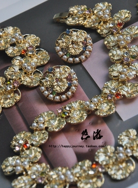 vintage复古巴洛克风女耳夹珍珠