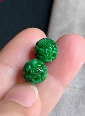 缅甸翡翠色辣绿路路通转运珠