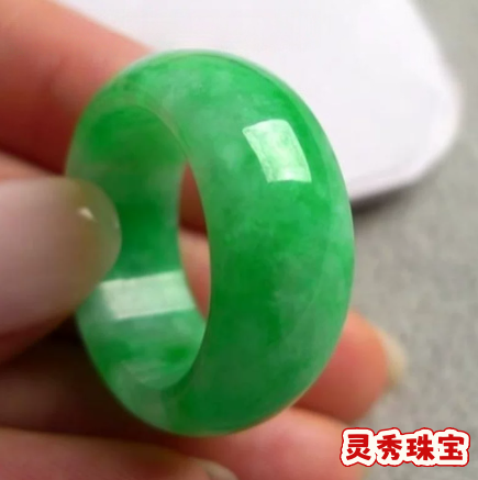 老坑玉石干青戒指玉石满色阳绿指环男女款玉扳指