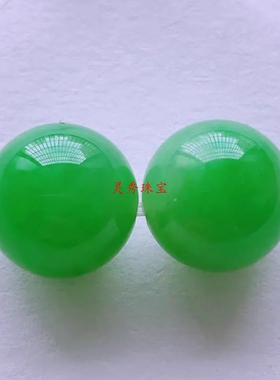 缅甸翡翠糯种阳绿小米珠手链