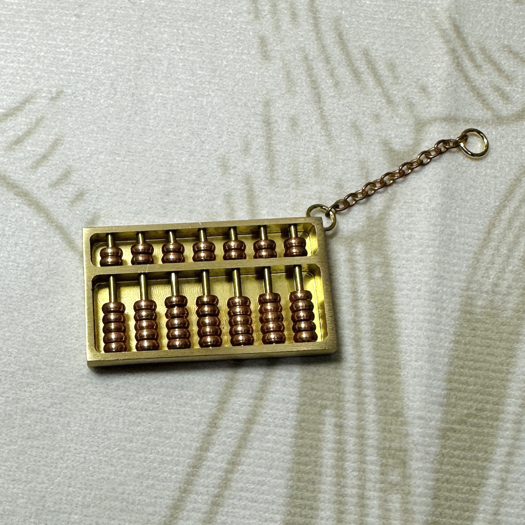 天程铜艺 铜算盘摆件迷你小算盘算盘钥匙扣手机挂件吊饰送礼物