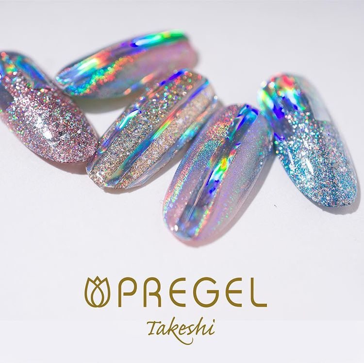 日本pregel幻彩极光粉银粉美甲