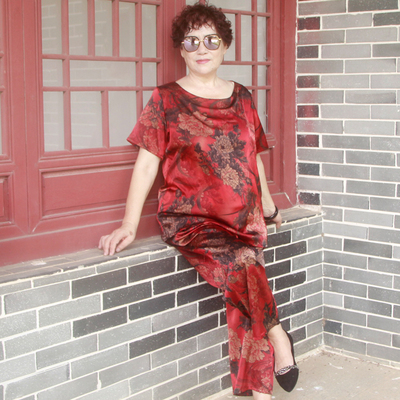 真丝阔太太香云纱6070岁两件套