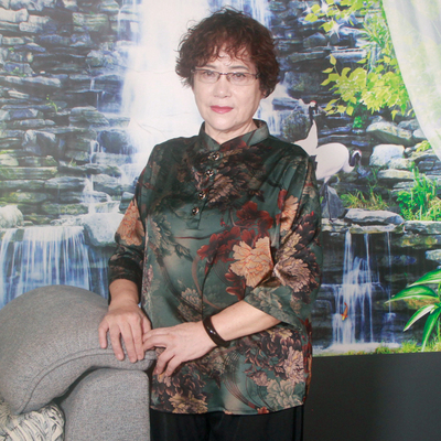 七分袖衬衫加肥大码宽松胖妈妈装