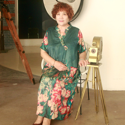 连衣裙加肥大码胖女人妈妈装