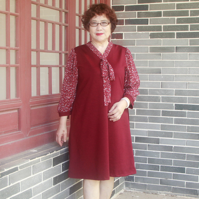中老年风连衣裙加肥大衫胖妈妈装