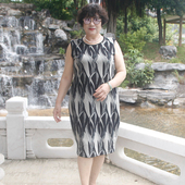 夏季 改良旗袍裙时尚 宽松奶奶连衣裙胖妈妈装 中老年女装 无袖 打底裙