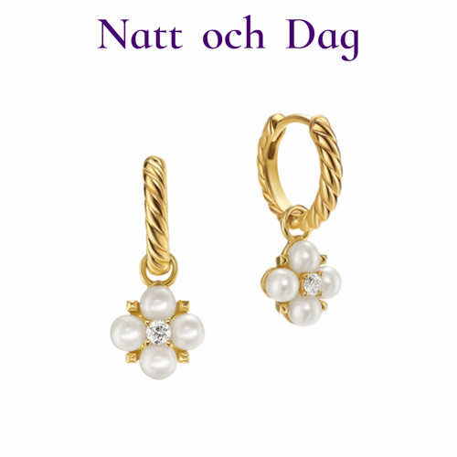 【Dionysian Garden】Natt och Dag小众设计感珍珠花朵耳环女高级