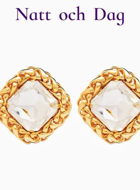 【黑夜系列】Natt och Dag明星同款轻奢气质百搭18k金耳环女高级