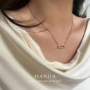 极简简约可滑动锆石项链镀18K真金小众高级感轻奢通勤锁骨链颈链