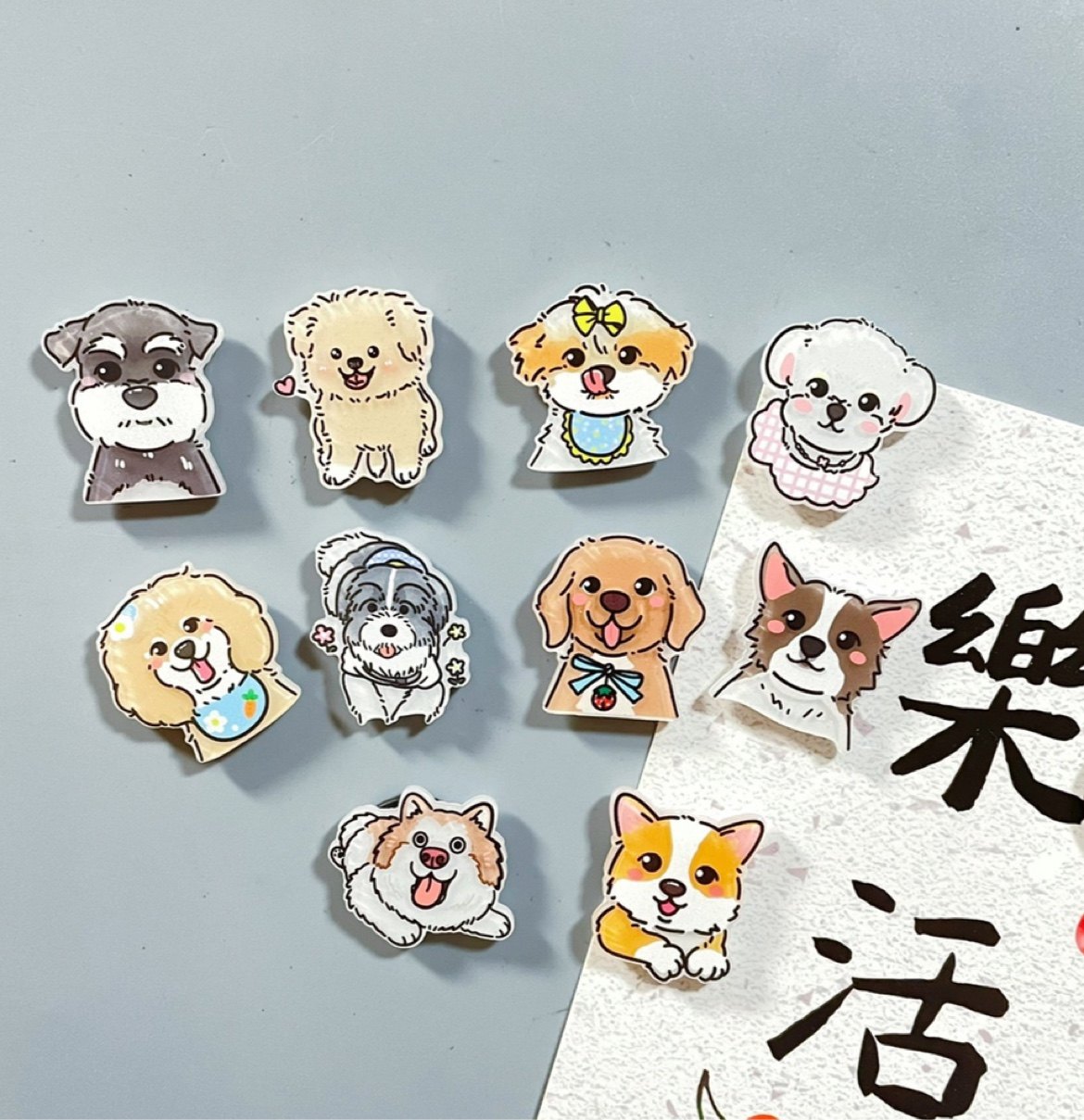 可爱卡通宠物小狗冰箱贴磁帖创意亚克力家居装饰吸铁石留言帖一套,家居饰品,冰箱贴,淘宝优惠券,粉丝福利购,淘宝优惠卷