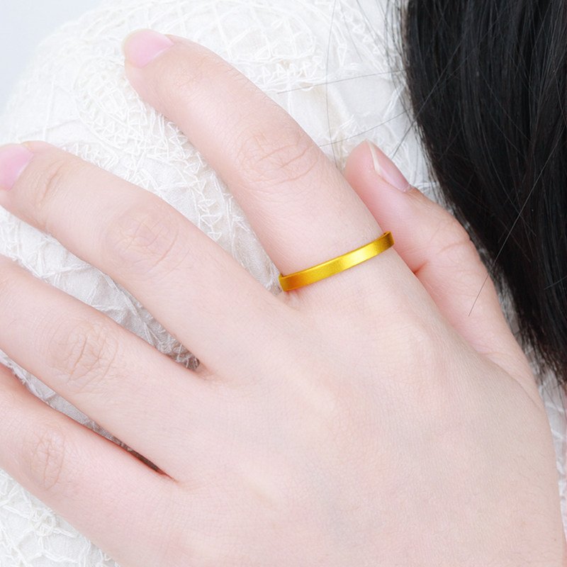 和源戒指足金999古法实心情侣戒