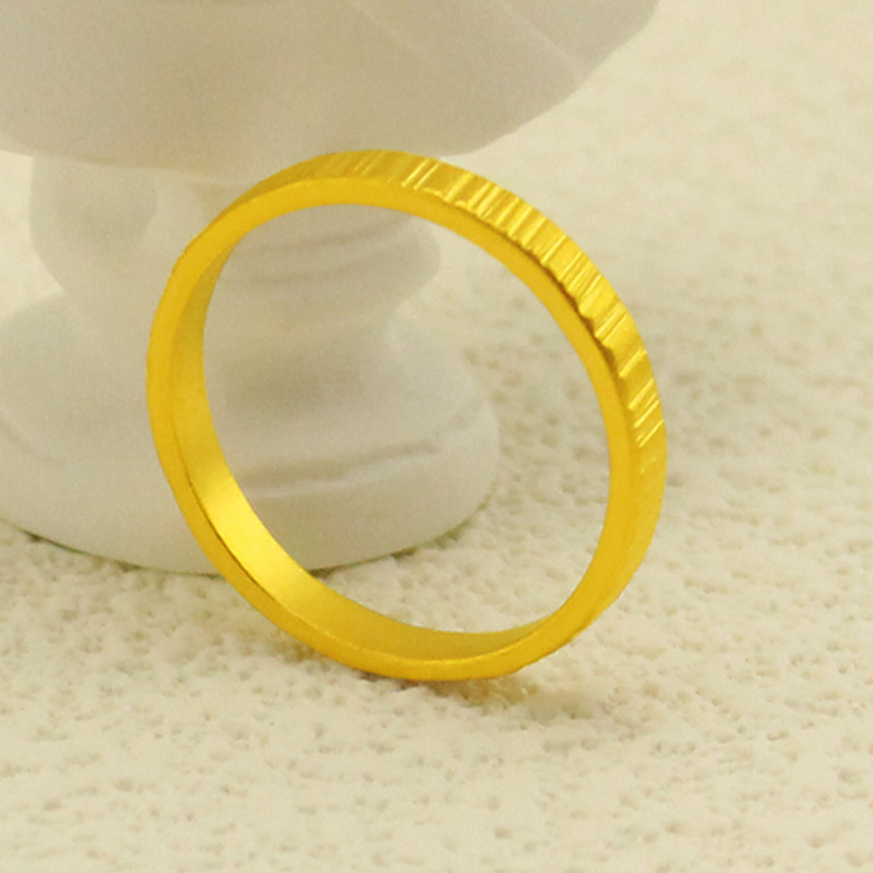 和源足金999古法实心竖纹戒指