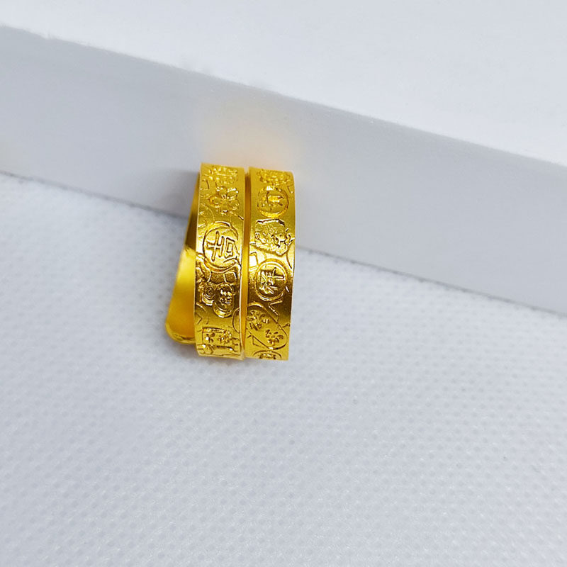 足金999黄金戒指和源时尚素圈