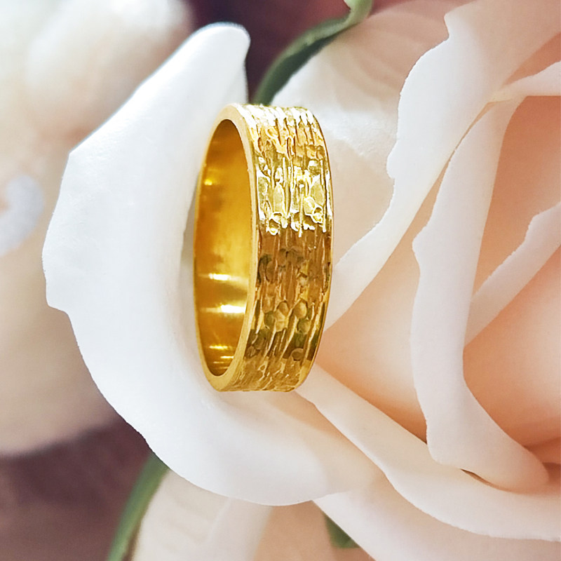 和源戒指足金999典雅素圈实心