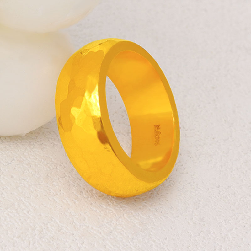 和源足金999个性时尚钻面戒指