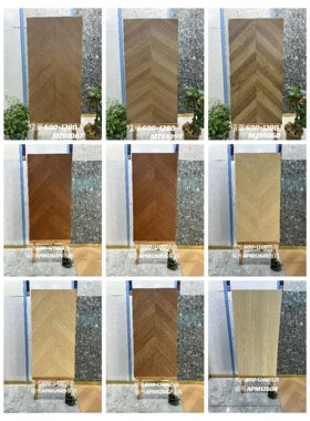 600*1200法式客厅卧室中古风鱼骨木纹客厅网红地面人字拼木纹瓷砖