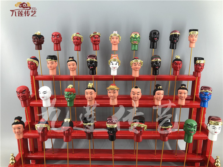 木雕三十六军将头36天罡天将玄天上帝军队架子60*25*40头长6cm