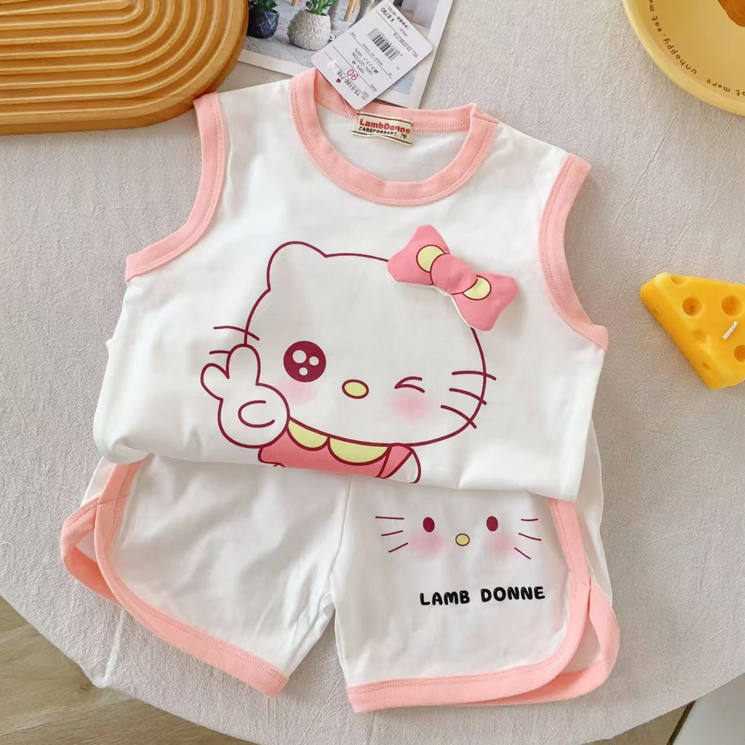 儿童背心套装可爱卡通印花夏装时尚洋气宝宝男女童背心短裤套装,童装/婴儿装/亲子装,套装,淘宝优惠券,粉丝福利购,淘宝优惠卷