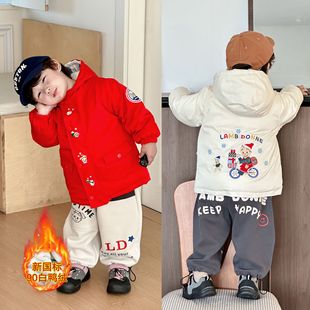 儿童羽绒服男童双面穿女童羽绒服可爱宝宝羽绒服外套原田治童装