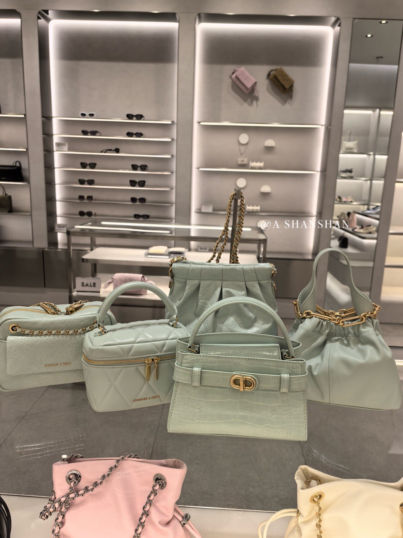 【珊珊家不退换】CHARLES&KEITH25冬季薄荷绿新品全系列流浪凯莉