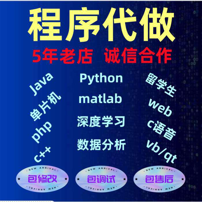 java代码编写BUG修复计算机程序代做python编程php设计软件开发