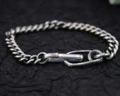 店 锤纹别针扣手链 Werkstatt 铁头 Munchen 925银 复古做旧款