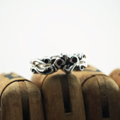 店 Deal Design 铁头 925银 双层拼接桃心戒指情侣指环