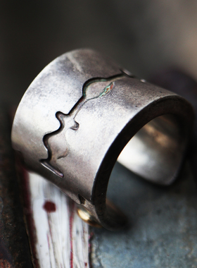 铁头的店高山隆刀片纯银戒指