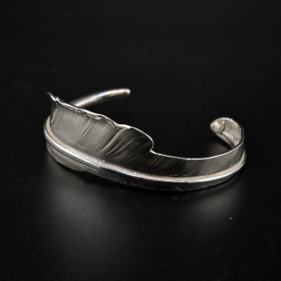 铁头的店925银LarrySmith拉瑞斯密斯印第安风格大号风切羽毛手镯