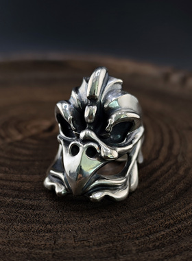 铁头的店925银复古朋克指环戒指