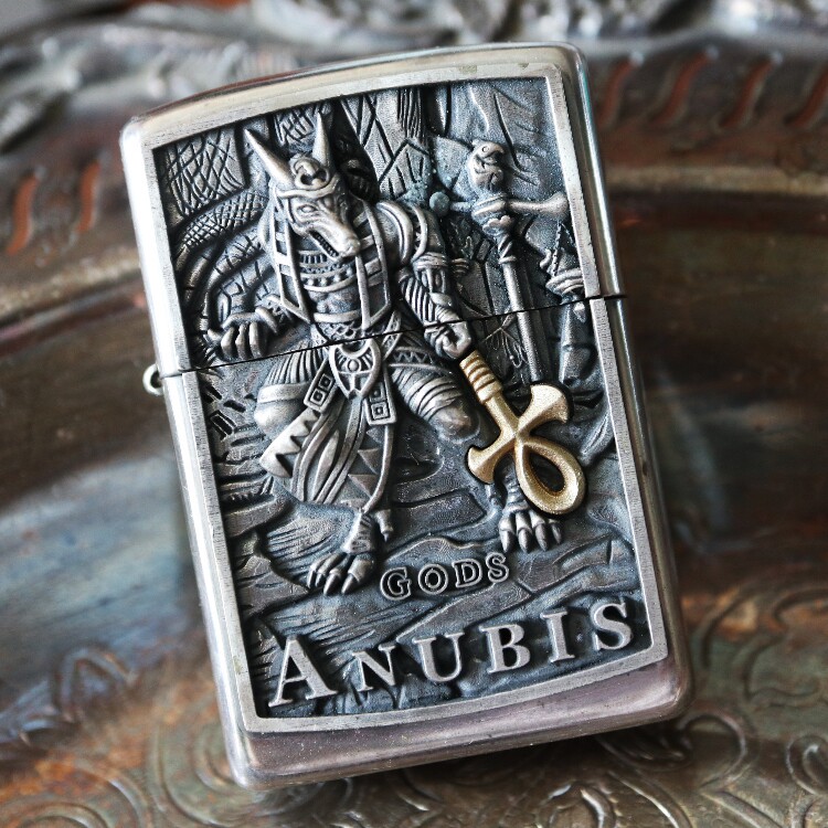 欧洲小众独立品牌纯银贴章zippo 铁头的店 埃及阿努比斯打火机