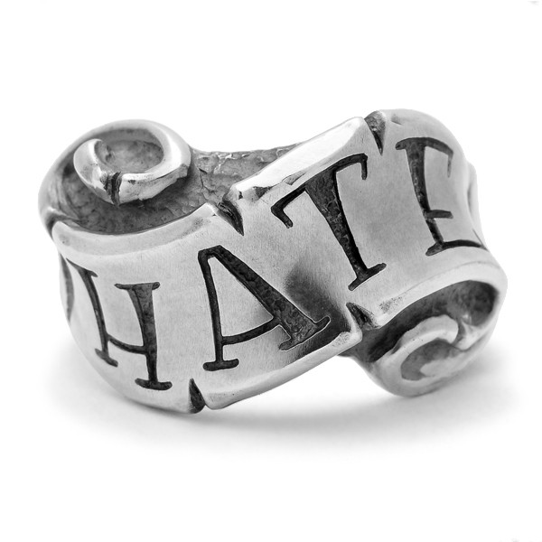 铁头的店 rat race爱恨交织丝带戒指 暗黑风格厚重纯银潮流指环